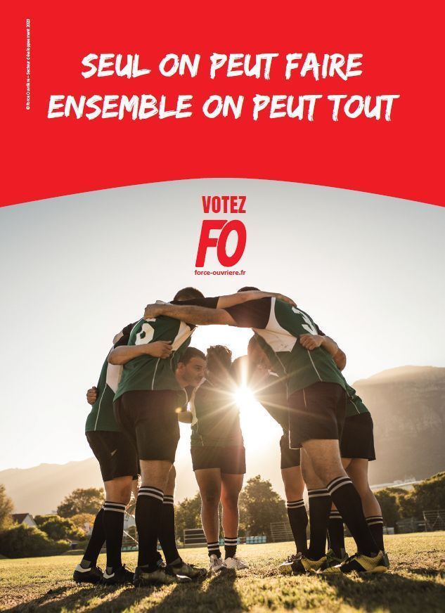 force_ouvriere's tweet photo. Seul, on peut faire ; ensemble, on peut tout !
Aux élections professionnelles, votez FO !
>> https://t.co/HjpY1DTj6j
#ForceOuvriere #syndicat #JeVoteFO #rugby #RWC2023 https://t.co/3NFSHTTn7x