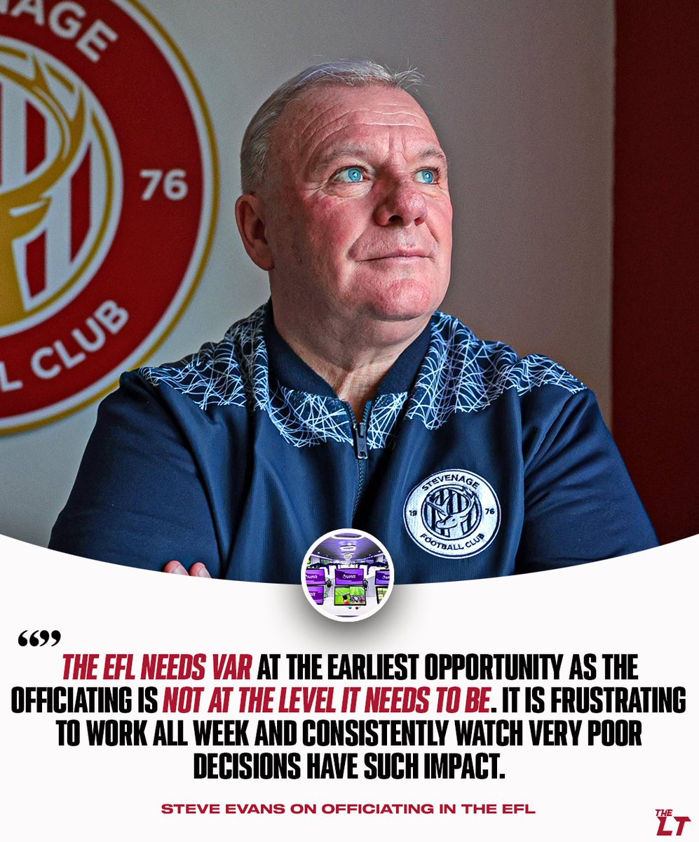 LowerTiers's tweet photo. Steve Evans calls for VAR in the EFL 🚨

Is it something you’d like to see implemented? 👇 https://t.co/6tCR8B32fj