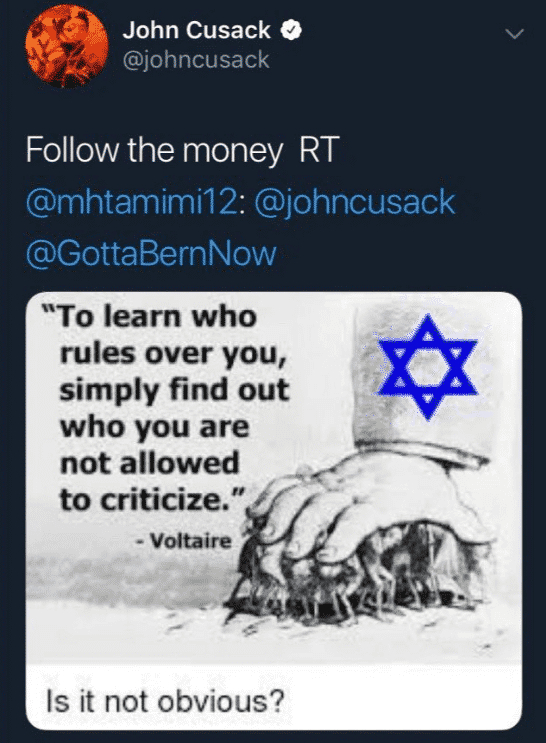 Actor John Cusack wants to assure you that pro-Palestinian demonstrations are respectful, lovely and not at all antisemitic.
I would trust his word on it. He's an expert on the topic.