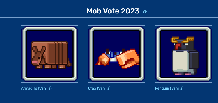 The reaction right now amongst our MC playergroup regarding the mobvote-outcome 😹

Tbf, if Mojang would've shown crabs dancing next to jukeboxes, it'd have won, no? :)

Is there anyone who had all 6 mobvotes going as they wished for?

For me 4/6🤔
Didn't want Phantom + Armadillo