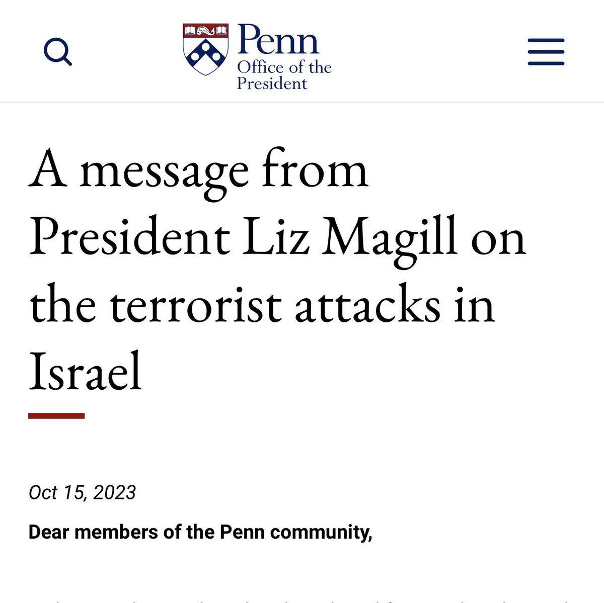 Here is the letter the U-Penn’s President sent condemning the #PalestinianWriters Festival. 

president.upenn.edu/content/dear-m…