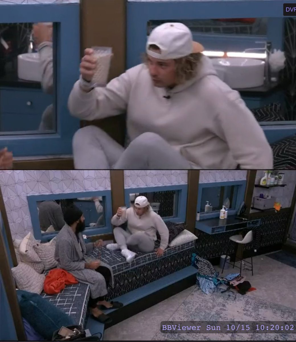 BBLiveUpdaters's tweet photo. #BB25 
Jag fills in Matt on things he missed when he/Matt/Cir were talking in the kitchen just now
Jag tells him he should talk with Blue too
Matt says he will
Bow comes in and Jag tells her the scenario that she/Cir just found out today in terms of Blue to avoid looking like a 4 https://t.co/kmFJ16VYqr