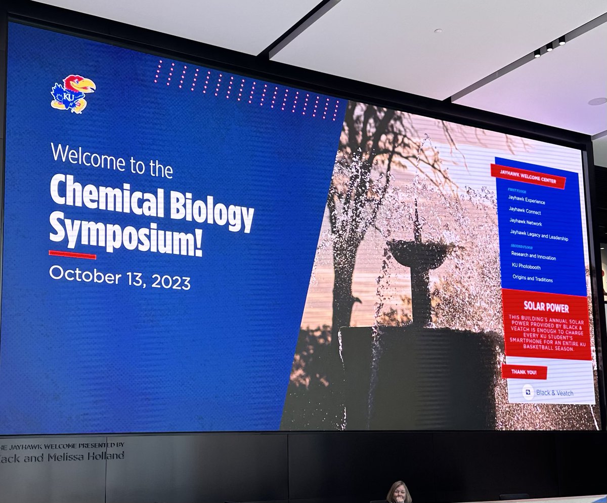 Fantastic symposium this weekend!! Great venue/science/colleagues. Chem bio grad trainees organized/ran an excellent meeting. Outstanding keynote presentations by Drs. Cichewicz (OU) and Lunte (KU. Great leadership by Drs. Whelan and Ackley! <a href="/KUDACB/">KU Chemical Biology</a> <a href="/KUbiology/">KU Biology</a> <a href="/KUMolBio/">KU Molecular Biosciences</a> <a href="/ChemKu/">KUMedChem</a>