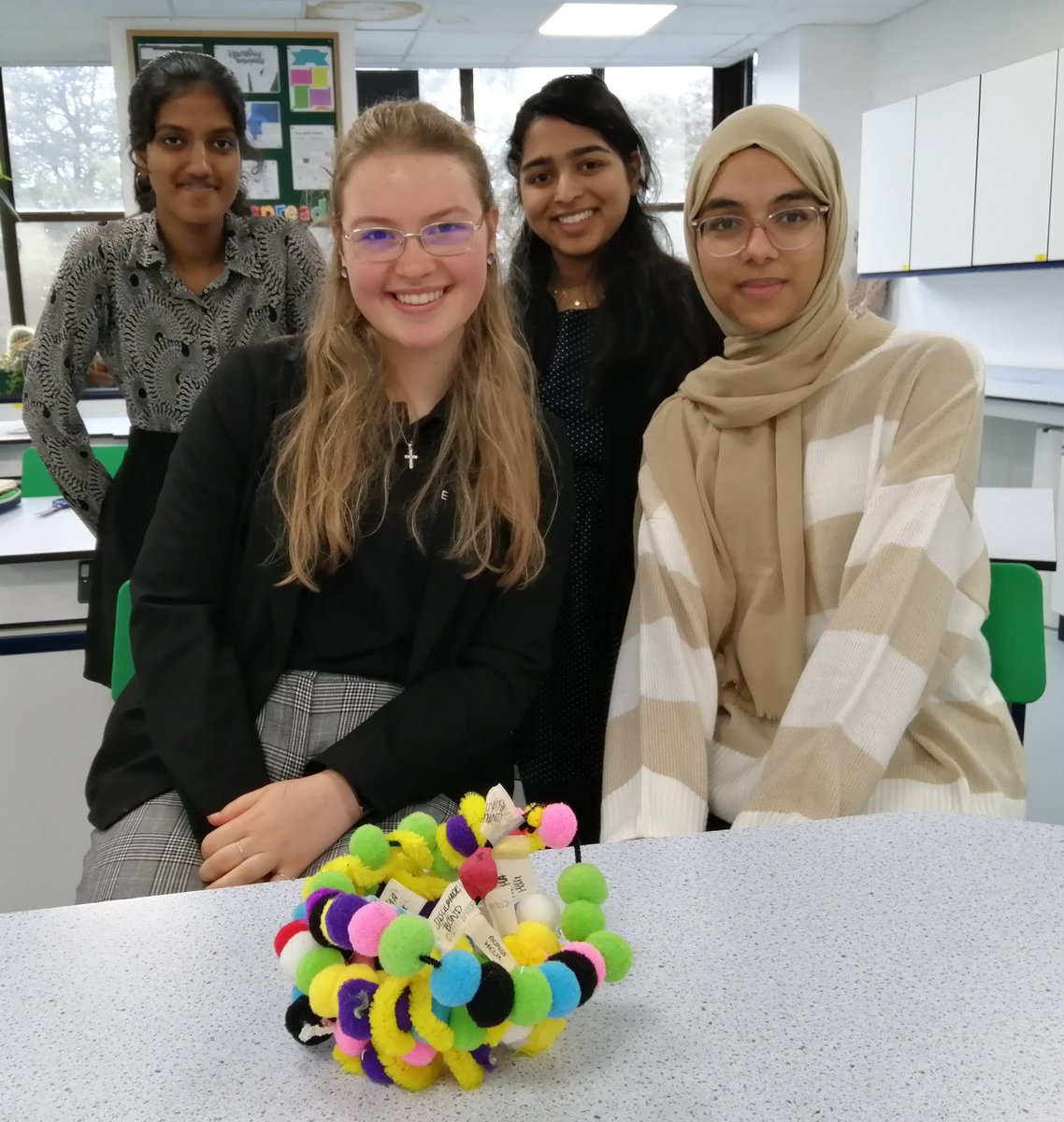 Biology_NHS's tweet photo. Year 12 Biology students took on Mr Hipkiss' challenge of constructing an accurate 3D protein model based on their understanding of protein structure, and some very specific biochemical criteria. https://t.co/ZaWKMNSOjs