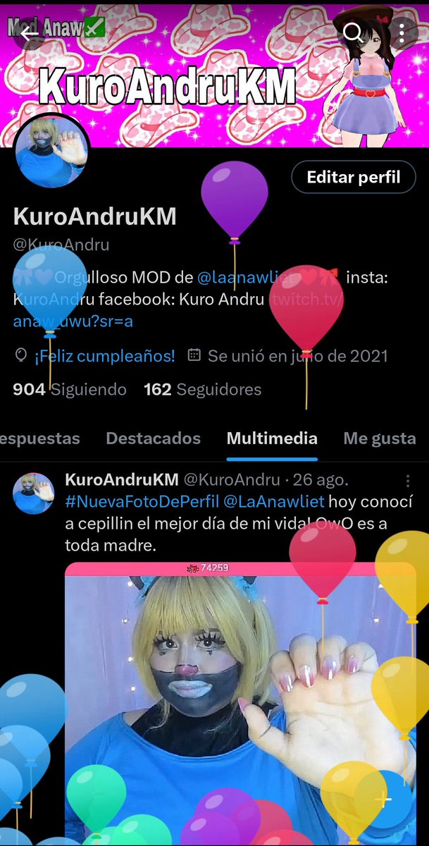 Mis segundos globitos en Twitter uwu 🎈🎈