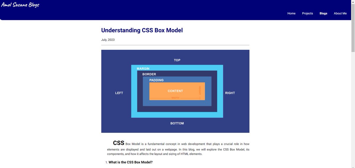 amolsasane_'s tweet image. CSS Box Model Explained!⭐️
Many learning fellows get confused about CSS box model while it's so easy to understand.
My new blog explains the CSS Box Model in simple terms🗒️
Check it out now and level up your CSS game!🚀
Blog Link: amolsasane.netlify.app/blogspage-2
#cssboxmodel #webdev