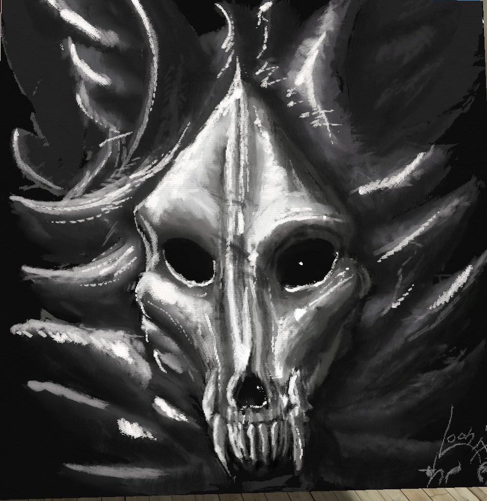 loonafromhell's tweet image. another skull doggo #lifedrawing