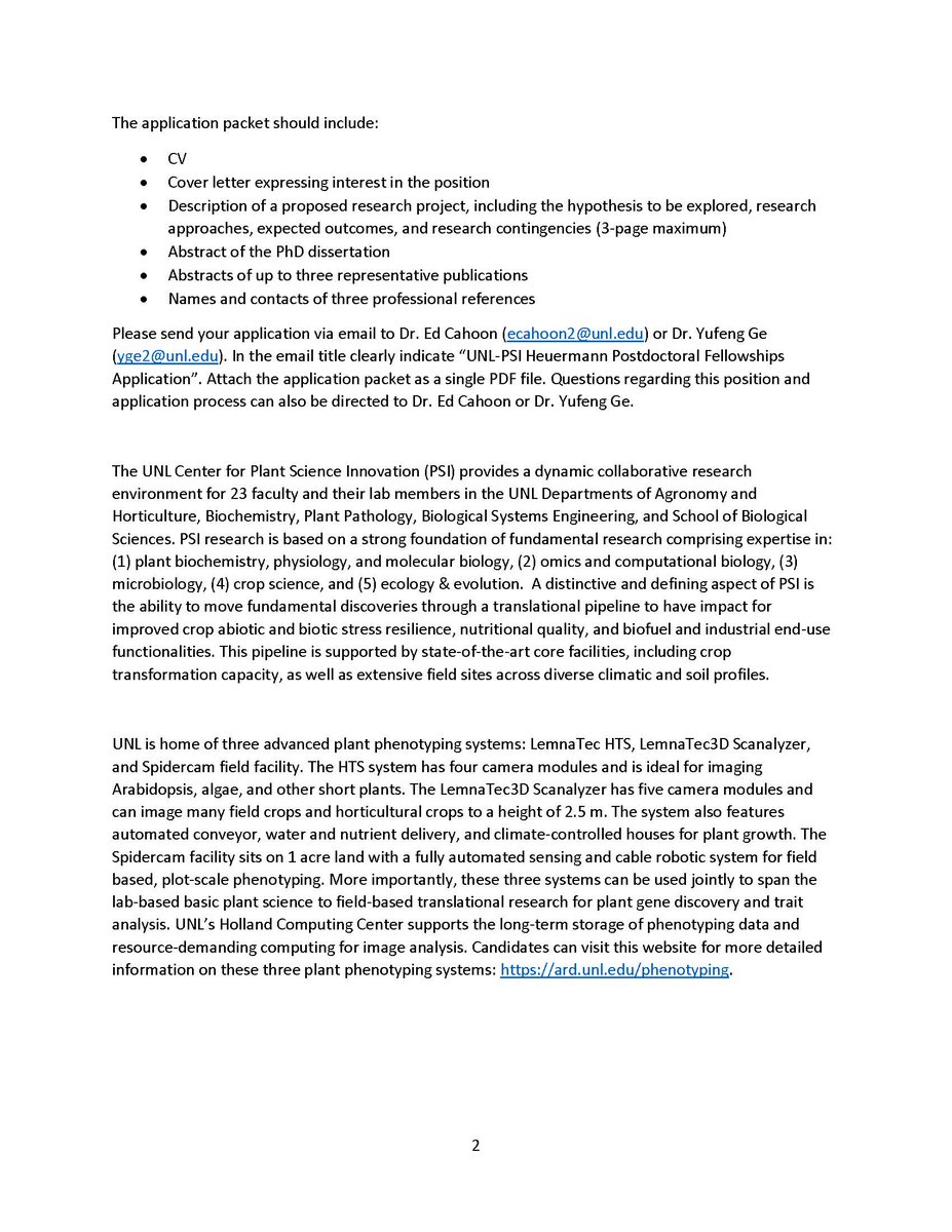 UNL_PSI's tweet photo. RT...Two weeks until application deadline for Heuermann Postdoctoral Fellowships in Plant Science Innovation. Great opportunity for high caliber early career researchers to jump start career. Oct 31 deadline. https://t.co/uc6PEFo9tg @ASPB @ASA_CSSA_SSSA https://t.co/KehZjsf4Fe
