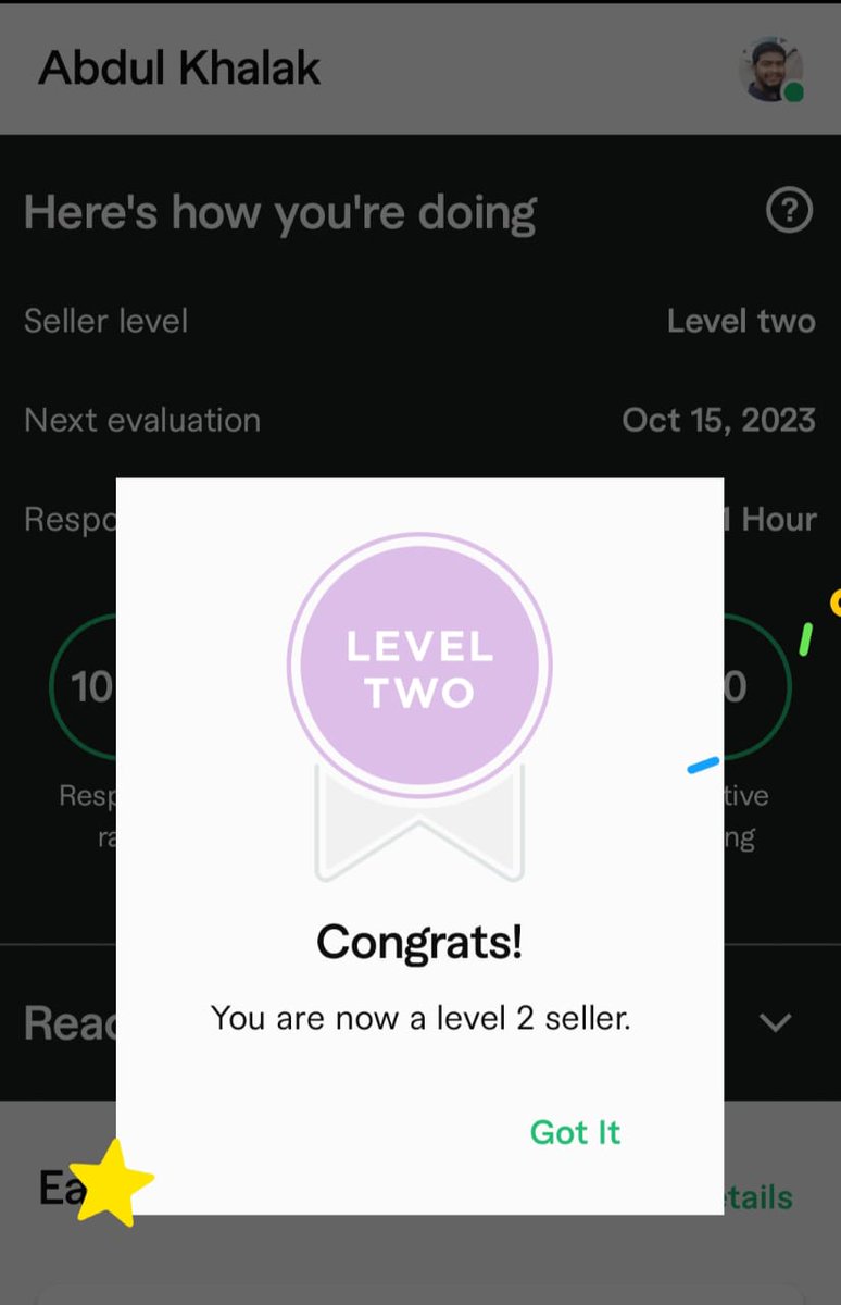 abdulkhalak7078's tweet photo. Alhamdulillah I have Achieved Another Goal.
.
.
#happyfreelancing #fiverrseller #level2seller
#freelancelife #happyfreelancing_career
#abdulkhalak #abdulkhalakdigitalmarketer
#abdulkhalak7078
#Googleads
#Facebookads
#Fiverr https://t.co/NbNZgUt18X