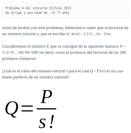 DimatesUA's tweet photo. #LosProblemasDeDimates 319:
➡️ Problema 4 #Olitele 2022
📷 Producto de factoriales
https://t.co/BvfM6gGxvc
¡Inténtalo!
@RobSelGom
@OMErsme
@rmtnezcalafat
@EstalmatCV
@RealSocMatEsp
@Dimatematicas https://t.co/tyXRwT1waE