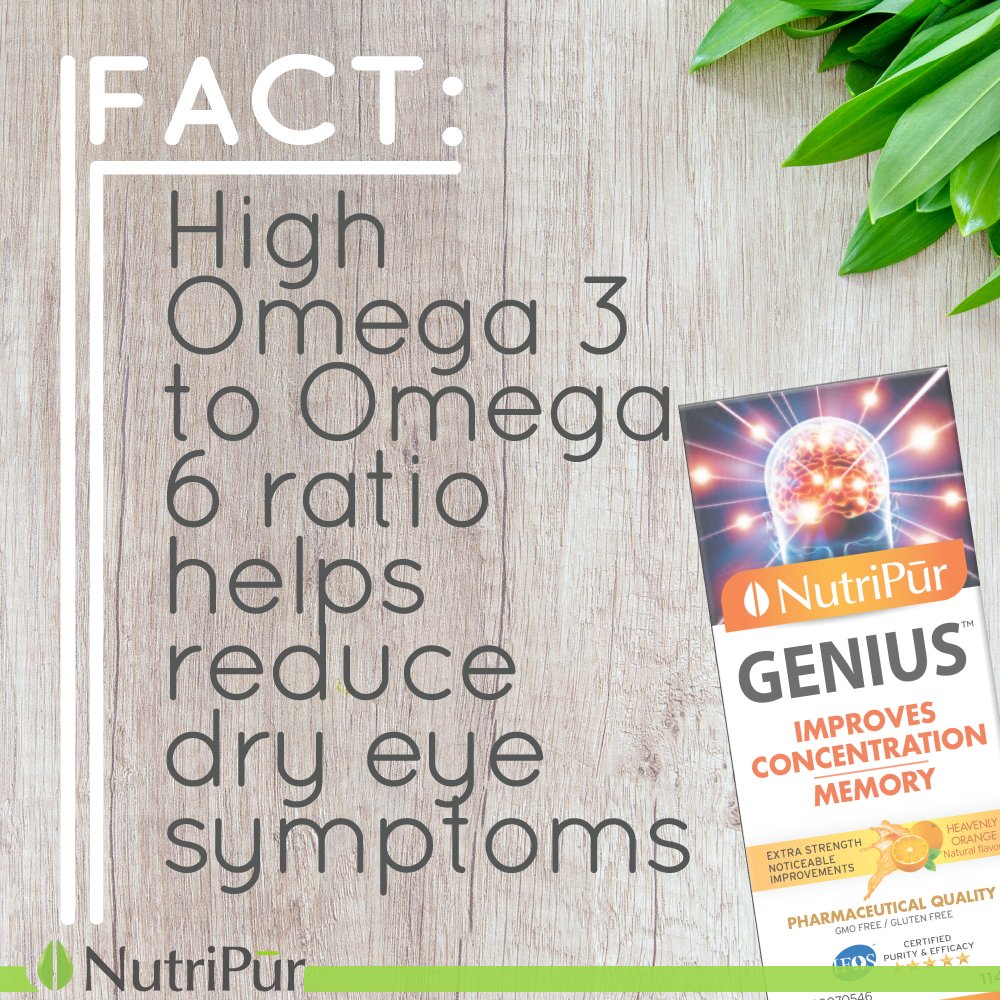 Fact: High Omega 3 to Omega 6 ratio helps reduce dry eye symptoms #concentration #memorysupplements #liquidomegaformula #dryeyes bit.ly/2oz0eUE