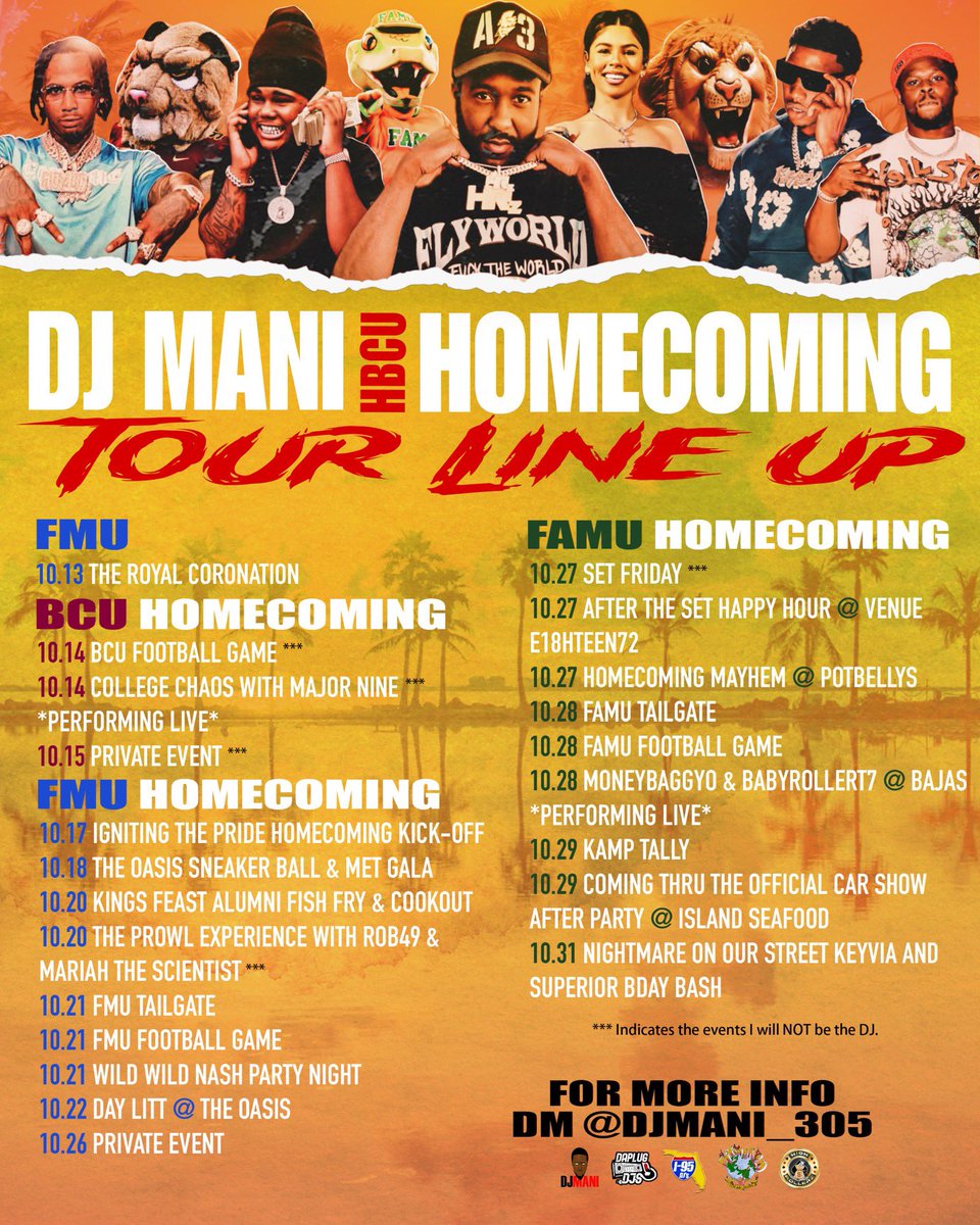 djmani305's tweet photo. Homecoming Szn is in AND I DIDN’T COME TO PLAY!!! COMMENT YOUR  SCHOOL #BCU #FMU #FAMU https://t.co/0hf34p9H3x