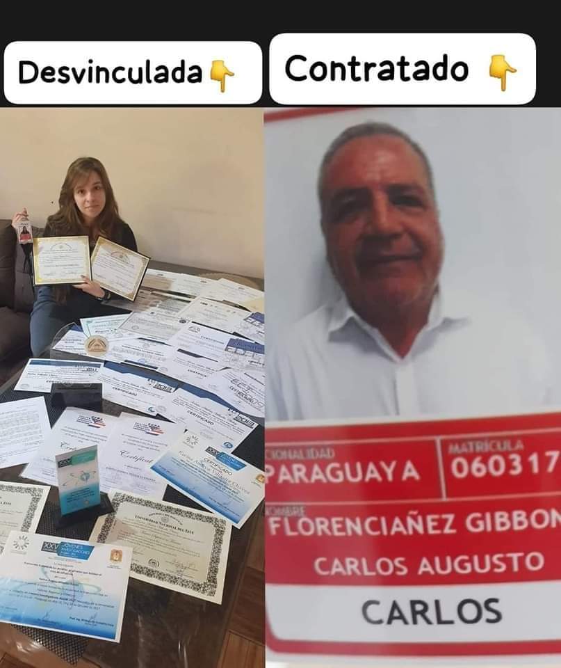 NarvaezN8338's tweet photo. Solo pasa en Paraguay:
Circulan en las redes la desvinculación que hubo en Itaipú de los que ganaron el concurso.
 👉A su vez aparece el nuevo nombrado que sería el Sr. Florenciañez, conocido por ser hurrero del Clan Zacarías. 
#ECONOTICIAS https://t.co/kNwR5vA0Fa