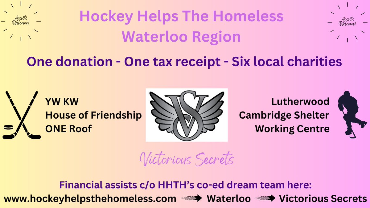 .@HHTHWR 's fund-raising, fun-loving co-ed team is assisting people w/out housing-shelter in #WatReg via @ywcakw @hofwatreg @oneroof @Lutherwood @camb_shelter @Workingcentre 

Team/player charitable donations encouraged c/o HHTH's Victorious Secrets at:
hhth.akaraisin.com/ui/WR/t/85ea5b…