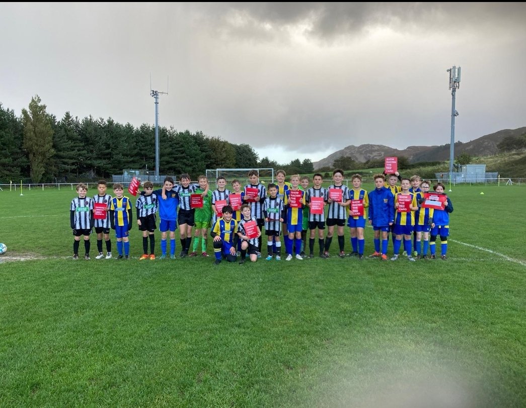 This weekend was the turn of our U12s & 13s to #showracismtheredcard . During October we Penmaenmawr Phoenix FC will be showing our support during the month and joining the action to challenge Racism in football & society. #showracismtheredcard 🔴 #moacymru23