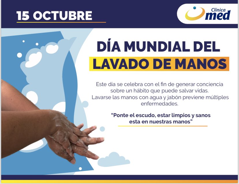 laclinicamed's tweet photo. ¡Hoy es el día Mundial del Lavado de Manos! Para celebrarlo solo necesitas agua y jabón, y recordar que este simple acto previene enfermedades.💦🧼🫧
.
.
.
#LavadoDeManos #ClinicaMed https://t.co/0NIhdfwZxv
