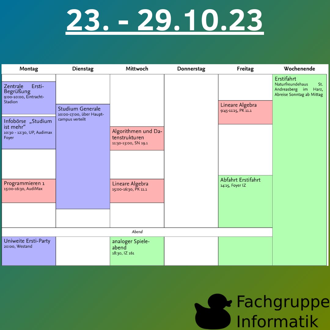 FGInfoBS's tweet photo. Wir heißen alle neuen Studierenden der Informatik an der TU Braunschweig herzlich willkommen und freuen uns schon auf eine spannende O-Woche! 
Weitere Infos gibt es unter: https://t.co/bzebYZZt3h
Allen Anderen wünschen wir einen erfolgreichen Start ins neue Semester! https://t.co/SWR5BKx2zS