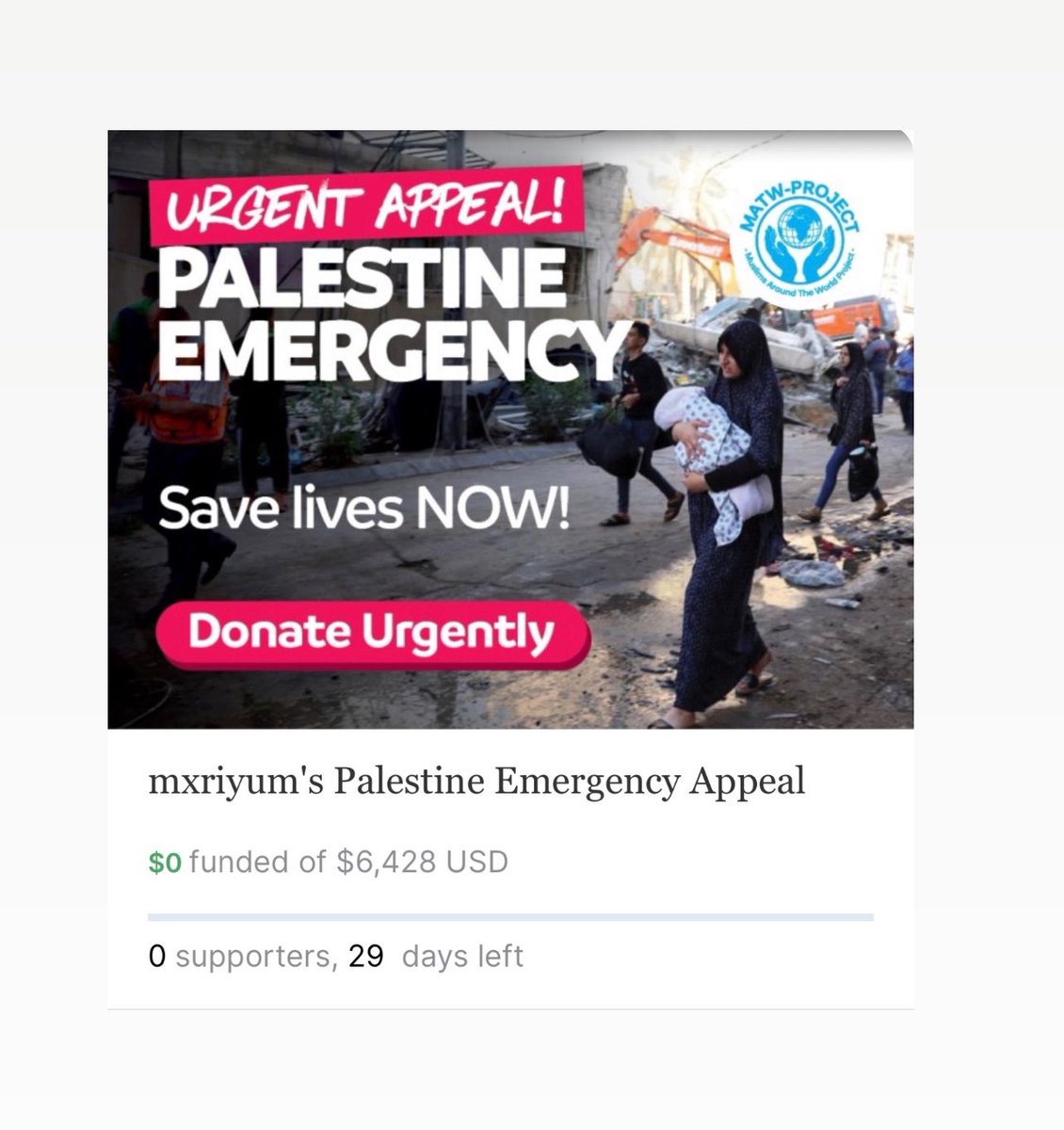 mariyyum's tweet image. PLEASE DONATE ‼️ a lot of you have asked for a trustworthy source to donate to. I have partnered with MATW before, and they have my complete trust. ALL FUNDS will be going to Palestine.