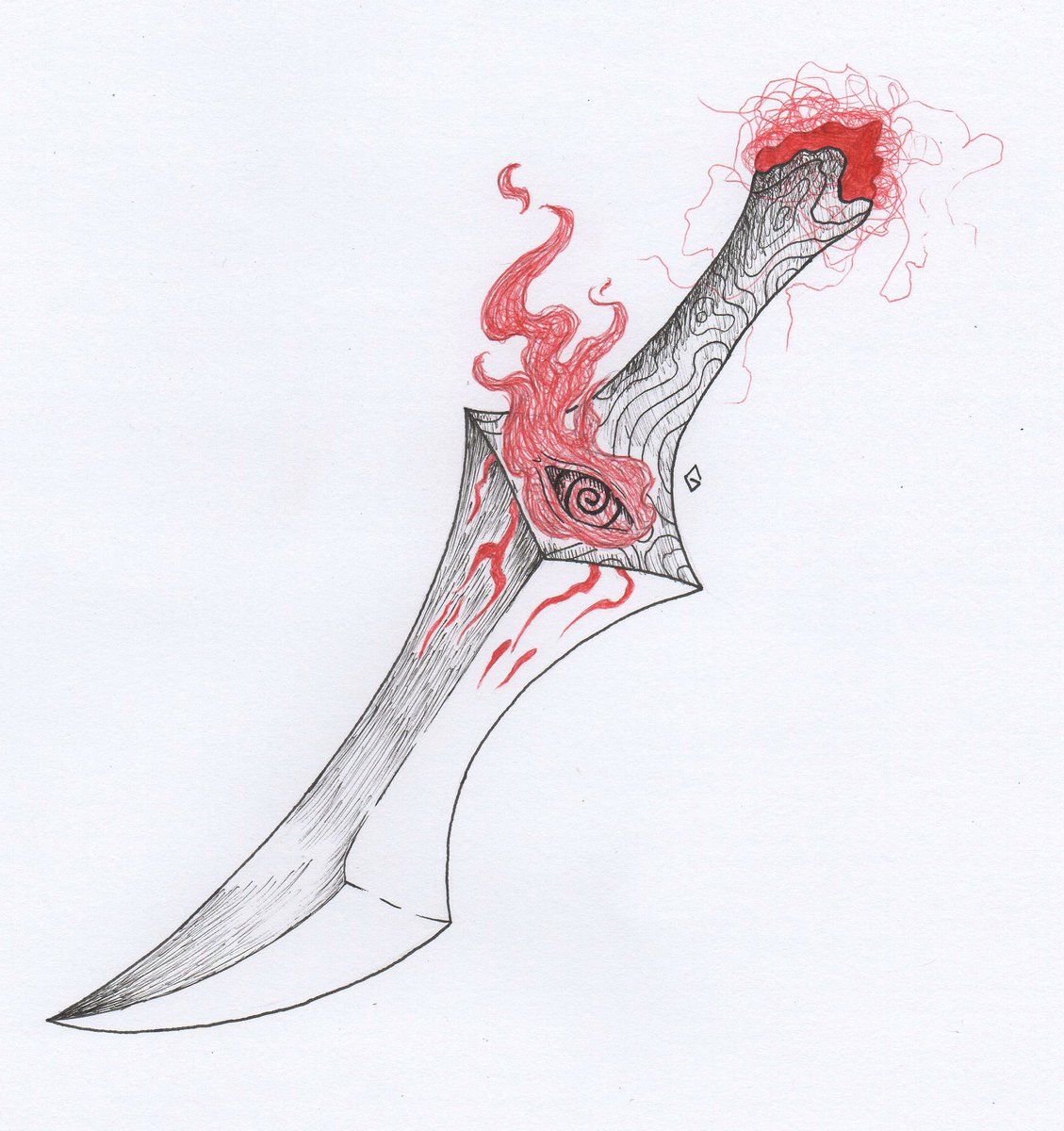 Artwork of the Day <a href="/KreatePlatform/">Kreate - Web3 Art Community ❤️‍🔥</a>
"Dagger" by @GuiderasArtS 

The painting beautifully combines an elegant dagger with the enigmatic eye symbol, creating a captivating mystique. Its engaging aesthetics and symbolism make it a perfect choice for #Inktober, where artistic talent