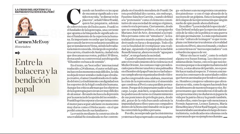 Comparto mi columna sobre la erosión de la representación y la falta de sentido y proyecto de la política peruana, en una coyuntura tan dificil como la actual. Buen domingo para todos! 
elcomercio.pe/opinion/column…