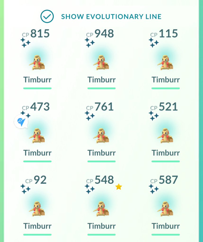 SwirlyKath's tweet photo. Nine #ShinyTimburr #PokemonGo https://t.co/tPLmQYt7h3