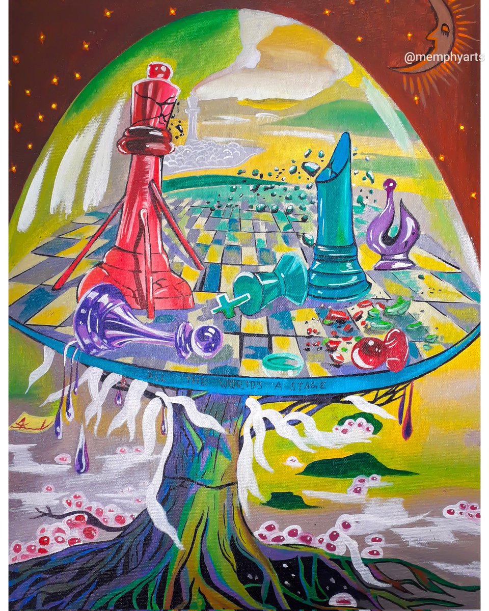 MemphyArts's tweet photo. Chess World ♟🌏
#acrylicpainting https://t.co/3jsfAEzV86