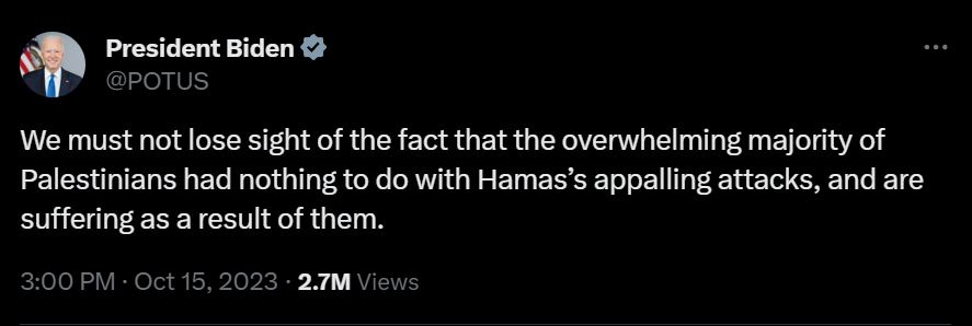 HanthlPro's tweet photo. 🛑الآن

بعد ثلاث ساعات من لقاء وزير الخارجية الأمريكي 🇺🇸 مع وليّ العهد السعودي الأمير محمد بن سلمان 🇸🇦 

يتغيّر خطاب الرئيس الأمريكي بايدن تجاه الأحداث في غزّة! 

الخطاب منذ أيام كان مهمّش تمامًا حقوق المدنيين، والآن يوجد التفات أكبر لهم

لعلها بإذن الله بادئة للتهدئة وتخفيف الحدّة الإسرائيلية على المدنيين في غزة