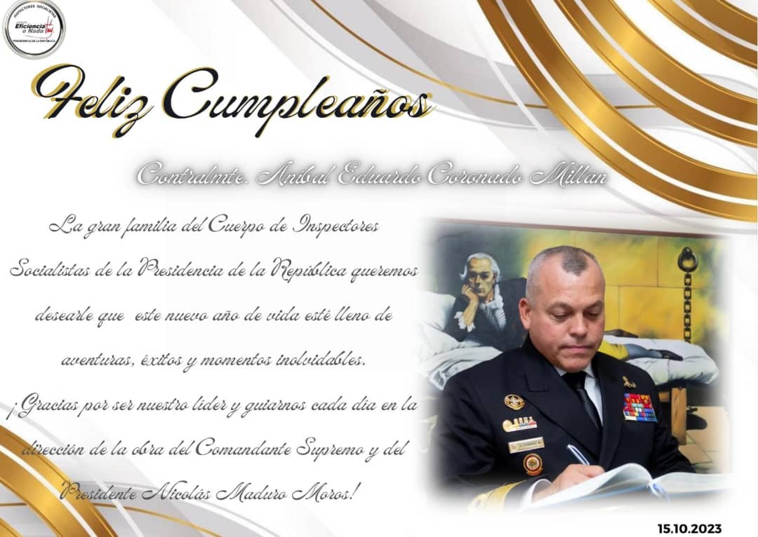 CISPMiranda's tweet photo. Hoy #15Oct. la familia del #CISPR celebra en alto el cumpleaños de nstro. Viceministro @ACoronadoVzla, deseandole mucha vida y salud en unión familiar.
@NicolasMaduro https://t.co/dEC5fHBGSx