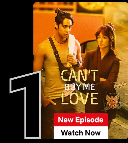 Congratulations, Can't Buy Me Love debuted TOP 1 in the TOP 10 TV Shows in Netflix Phillippines. 🥰

Maraming salamat, mga Kapamilya!
#CantBuyMeLove #DonBelle 🏷❤️