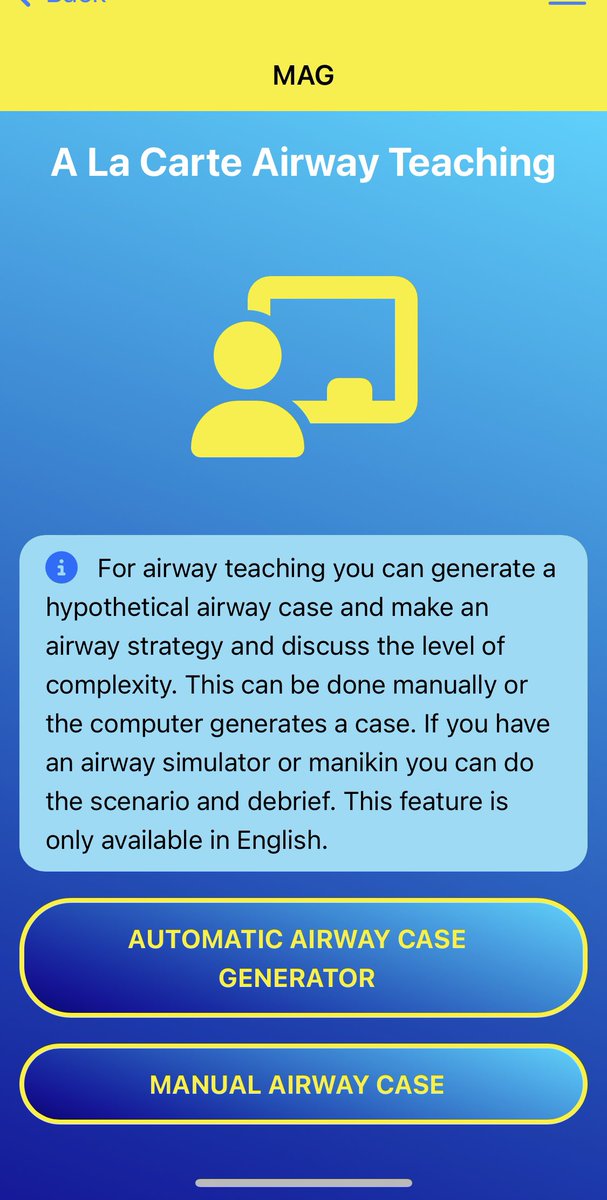 AirwayMxAcademy's tweet photo. Hey #airwayteachers #paramedics #anaesthesia #emergencydocs Did you know that you can make >10000 complex airway cases within seconds with Mobile Airwaycase Generator? Make a case, choose location and level of complexity, discuss how you can mitigate complexity factors, make an airway strategy, brief the team, do the voice guided airway time out, start a sim and debrief. Step by step, with airway triage app. @AirwayTriageApp @ProtectedAirway @AirwayHub @shanasociety @wei_huafeng @AnRocad