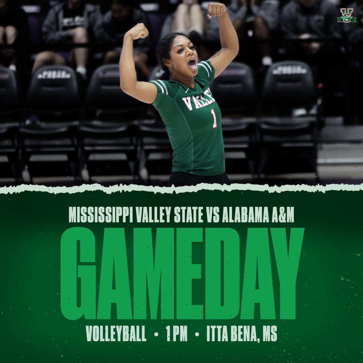 GAMEDAY‼️🏐

🆚: Alabama A&amp;M
⏰: 1PM
📍: Itta Bena, MS
🏟️: R.W. Harrison Complex