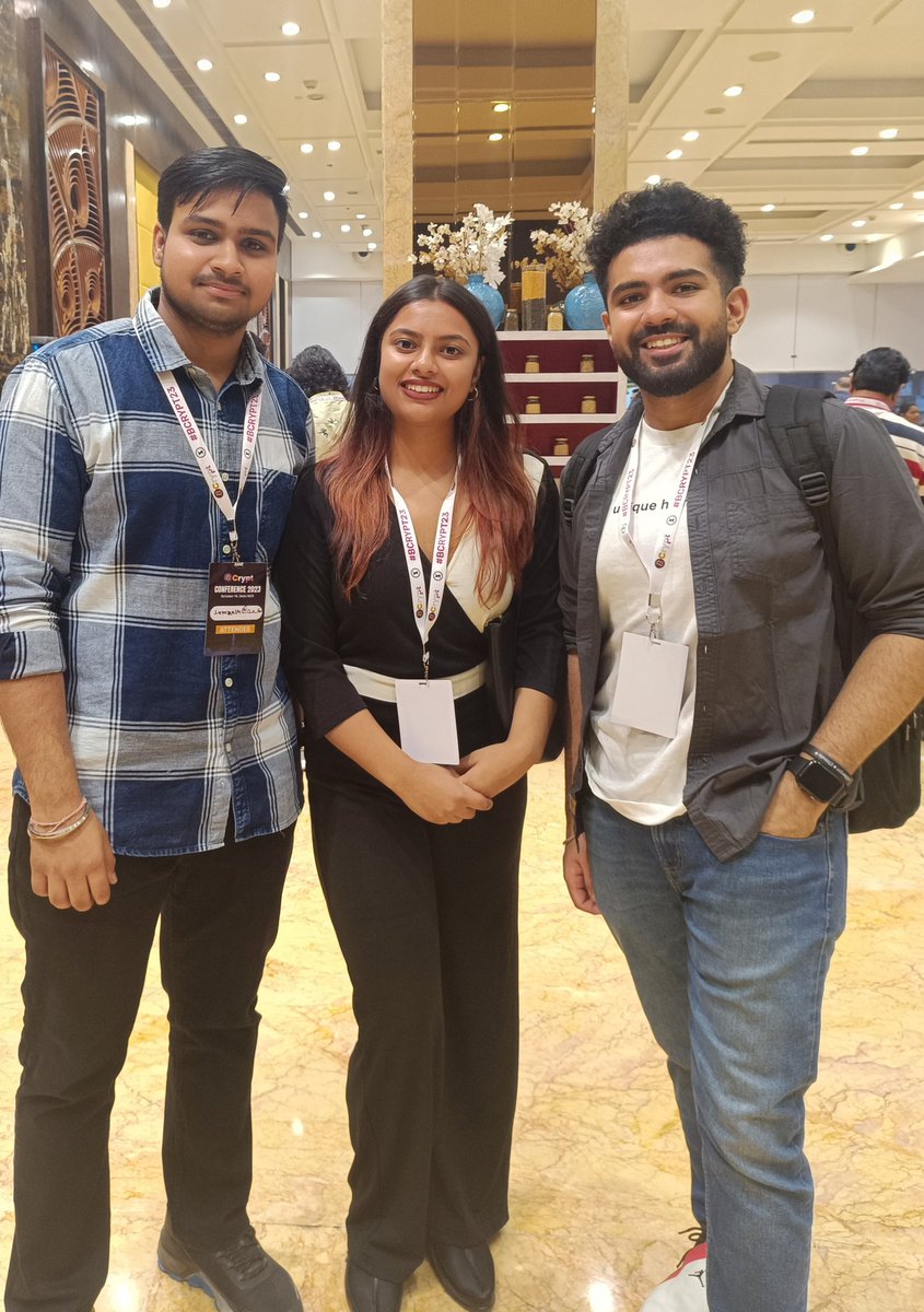 _devisha's tweet photo. Cheers to a successful #BCrypt23 Conference! π₯
I met the CEO of @Metavers_space_, @kanishkkhurana, @mdmudassir0143, @0_x_Sam , @Sumit_Kumarrr , @aryanghosh001 , Himanshu Verma and a lot more like-minded peeps, it was excellent sharing thoughts with all of you. https://t.co/48nlclqzaT