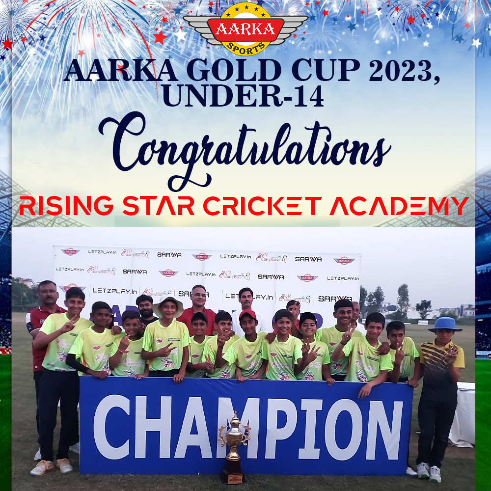 aarkasports's tweet image. Congratulations Rising Star Cricket Academy on winning the Aarka Gold Cup-2023, Under-14 at Haridwar Cricket Club.

Watch Live on YouTube:-youtube.com/watch?v=qKyRN8…

Follow Aarka Sports for more Updates.

#winners #winmatch #GoldCup2023 #GoldCup Shri Hari Darshan City #aarkasports