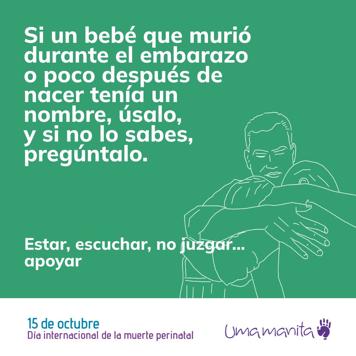 Umamanita's tweet photo. Tras la muerte de un bebé durante el embarazo o poco después de nacer, la comprensión y apoyo del entorno social es clave para un proceso de duelo saludable.

👉👉 https://t.co/8L1kBVw3Lf

#dueloperinatal
#muerteperinatal
#duelogestacional
#dueloneonatal
#15deoctubre https://t.co/mqFzCJ9GiZ