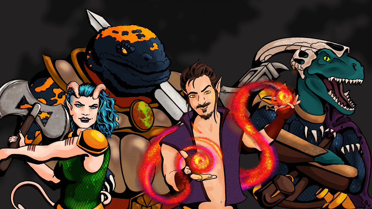 #ttrpg people-do you have character art from a character you played that you love? I want to see them! Shout out/tag the artist, too! If you like the character art on my streams, check out <a href="/JennaFiggers/">Jenna Figgers</a>! Two different campaigns worth of characters she's knocked out of the park!