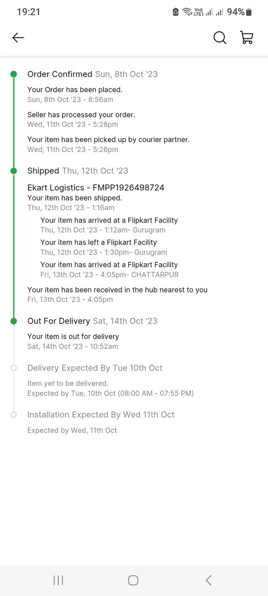 shr_223's tweet photo. @NandhaaaaIAS @Flipkart @flipkartsupport Another case here.. 2 days delivery has become 10 days delivery now. For last 2 days they are trying to deliver not sure how good quality the product will be. Is this a start of end @Flipkart @flipkartsupport @ekart https://t.co/kvj1U7Ap7f