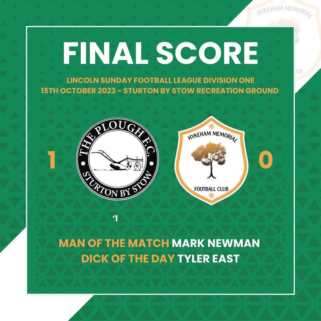 No this isn’t a retweet, we’ve lost by the odd goal AGAIN! 😫😫 in a very well contested game, a first minute own goal cost us the win. We felt we did deserve at least a point but a spirited <a href="/SturtonPloughFC/">Sturton Plough FC</a> hung on for the win. Motm for <a href="/Newmski10/">Mark Newman</a> and Dotd for Tyler! #UTM