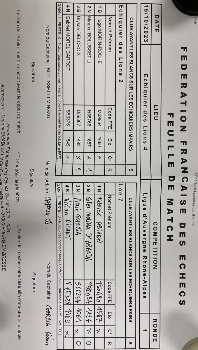 Ce dimanche 15 Octobre 2023, reprise officielle des Interclubs Adultes. A la maison de quartier Lyon Villette-Paul Bert, l’échiquier des lions Lyon Oullins reçoit l’Echiquier Grenoblois en Nationale 2 et le LOE7 en Régionale 1.