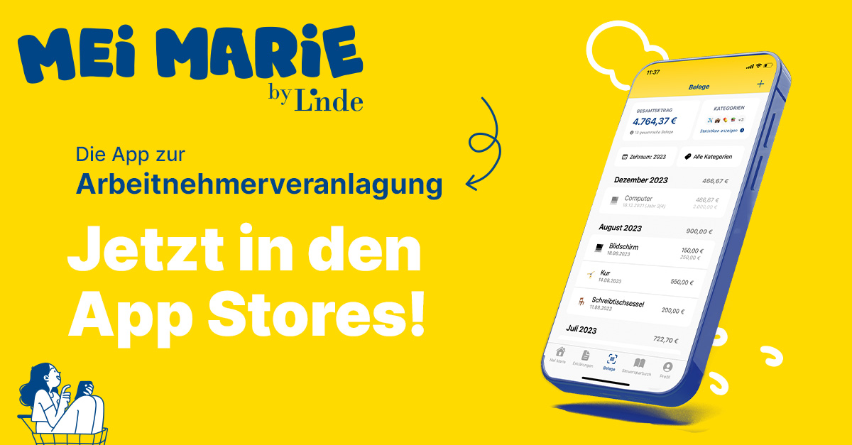🪙JETZT NEU: MEI MARIE by Linde 🪙
Die App zur Arbeitnehmerveranlagung ist da ... 
... mit dieser ist es so einfach wie noch nie dein Geld zurückzuholen!
JETZT downloaden: 
💰instagram.com/meimarie.at