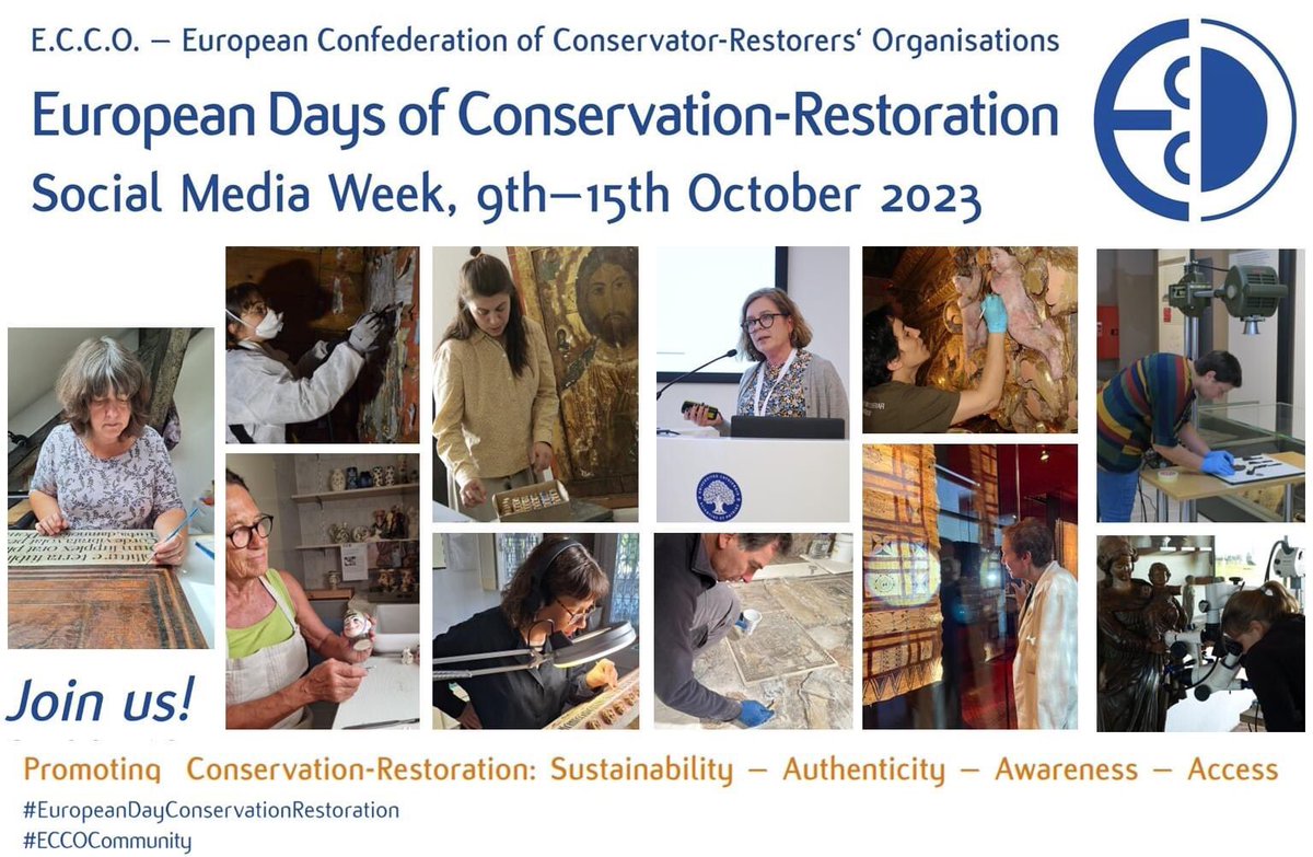 Wish you everyone Happy European Day of Conservation-Restoration!

#EuropeanDaysConservationRestoration #ECCOCommunity #EuropeForCulture
ecco-eu.org