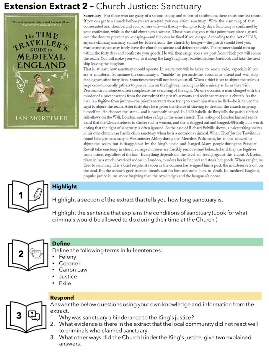 mrfitzhist's tweet photo. Next set of ‘Extension Extracts’ will be going out to Y10/Y11 this week. Simple tasks that are accessible yet push all to read beyond and around what is focused on in class. Pleased with their impact so far. 📚#historyteacher https://t.co/t8RGGwOw0S