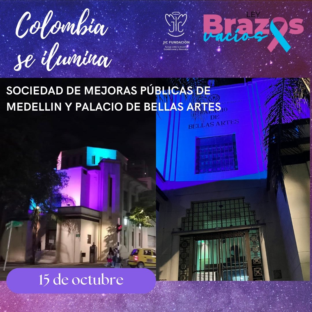 FundacionJic's tweet photo. MEDELLÍN SE ILUMINA DE AZUL Y ROSA como parte de la Conmemoración del día Nacional del duelo por pérdida Gestacional y Neonatal #15deoctubrediamundialdelamuertegestacionalyperinatal #Colombiaseilumina15oct #leybrazosvacios #oladeluz #15oct #duelogestacionalyperinatal https://t.co/qeuzcOQmge