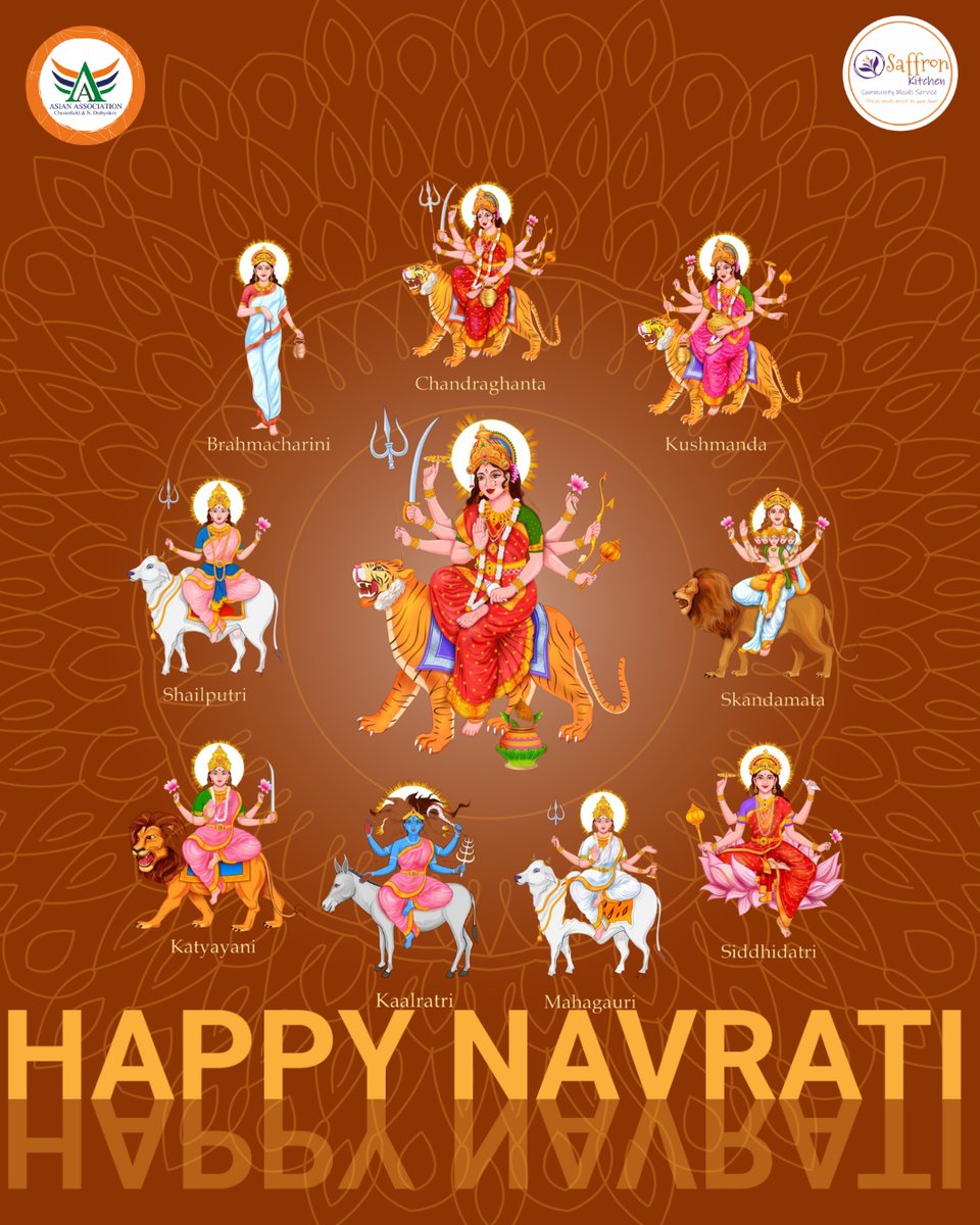 Sending our heartfelt wishes for a Happy Navratri! 🌟 

From the Asian Association and Saffron Kitchen family, we hope this auspicious festival fills your life with joy, prosperity, and positivity. 

.
.
#happynavrati #celebrations #joy #community
