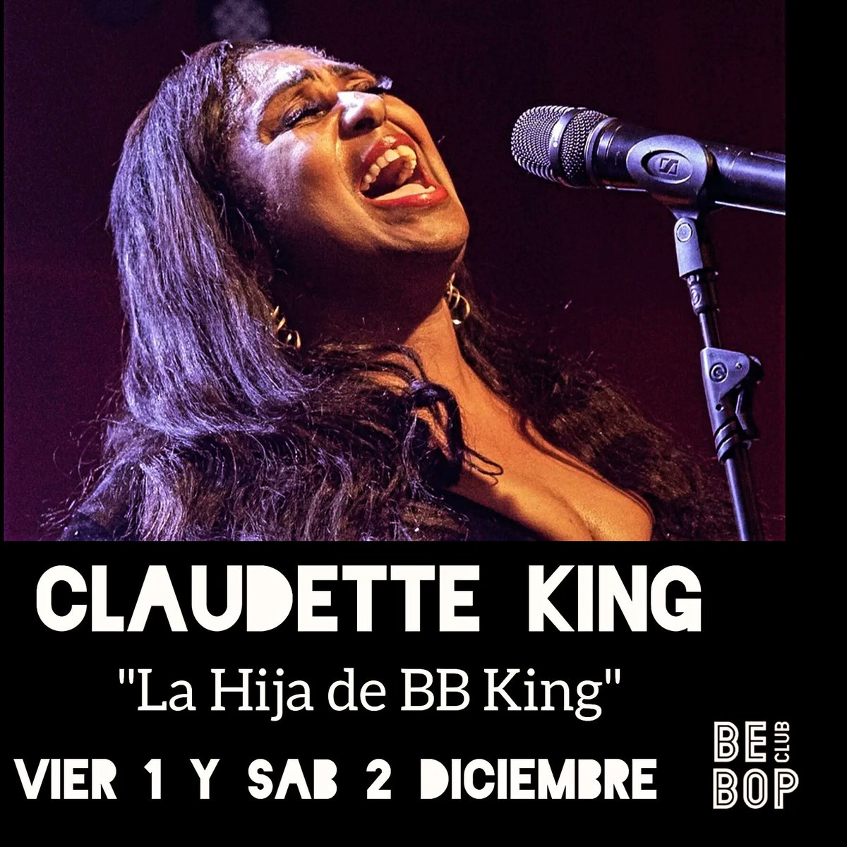 BsAsBlues's tweet photo. #ClaudetteKing , La hija de #BBKing , Primera vez en Argentina .
1 y 2 de Diciembre en @bebopclub ( Únicos Shows ) 💯🎤.
No te lo pierdas 
#claudetteking #Blues #BBKing #BebopClub #BairesBlues https://t.co/AnaTAjdwA0