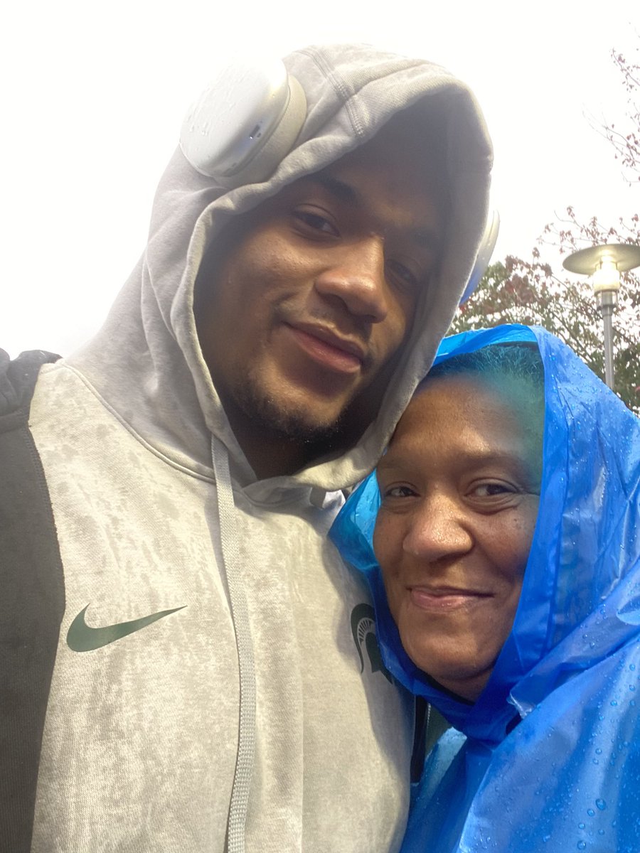 We ALWAYS rolling deep for this guy!! We love you @thejordanhall34 It was pouring and his Uncle @Coach_APoole was tired of getting drenched but wasn’t about to miss a single down of this game so he finally gave in and bought Rutgers Ponchos!🤣😂 #MSUChronicles #anytypeofweather