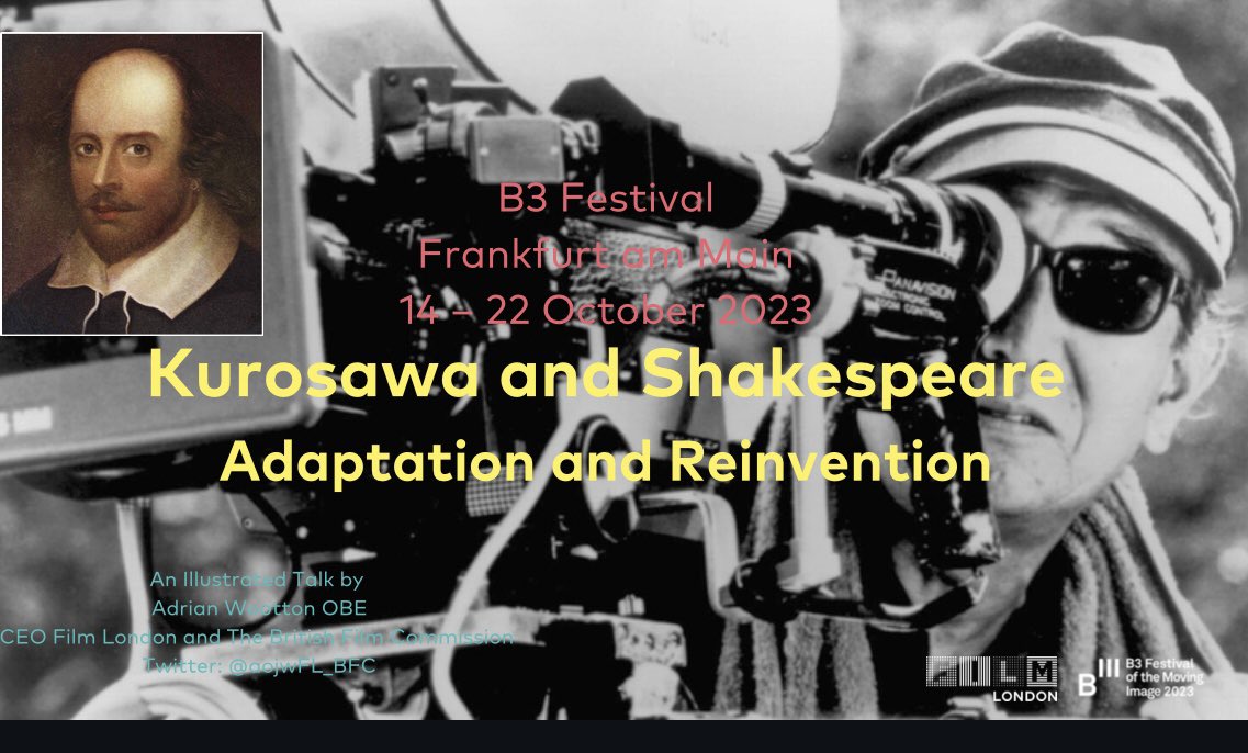 aojwFL_BFC's tweet image. My final appearance for @B3_Biennale @Film_London is my #AkiraKurosawa talk at 7.30pm in #AstorFilmLounge in Frankfurt so please come along !