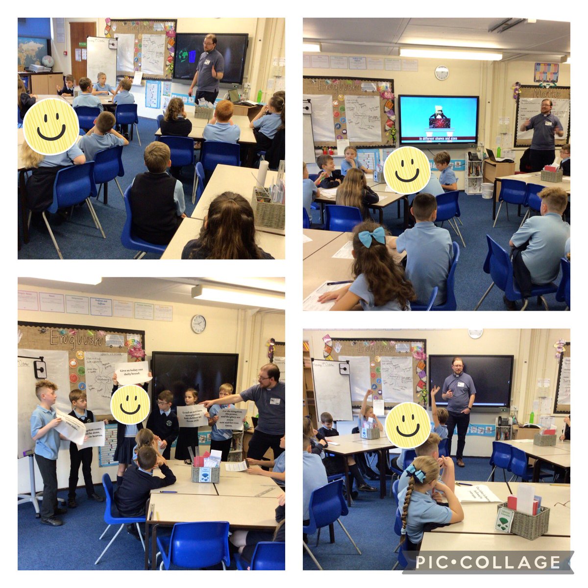 Year5_GV's tweet photo. Father Dan came to visit us on Monday to talk about how difficult it can be to always do the right thing. The children loved debated what temptation is before looking at the Lord’s Prayer in detail https://t.co/vCXaeaPuv9