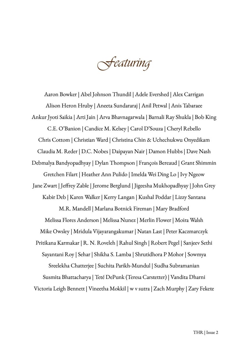 HooghlyReview's tweet photo. THR Issue 2: https://t.co/BR4vxLPMtu featuring 76 brilliant writers &amp; artists from 20 countries, with writing advice from Ivy Ngeow (author of The American Boyfriend) and interview with Partha Mukherjee (Artist, a.k.a. the Kolkata Coffeeman) is now live!
#WritingCommunity https://t.co/AjKy7EZUzR
