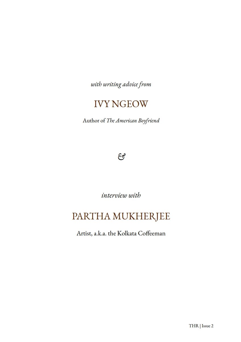 HooghlyReview's tweet photo. THR Issue 2: https://t.co/BR4vxLPMtu featuring 76 brilliant writers &amp; artists from 20 countries, with writing advice from Ivy Ngeow (author of The American Boyfriend) and interview with Partha Mukherjee (Artist, a.k.a. the Kolkata Coffeeman) is now live!
#WritingCommunity https://t.co/AjKy7EZUzR