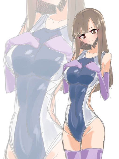 らくがき水本ゆかり競泳水着 